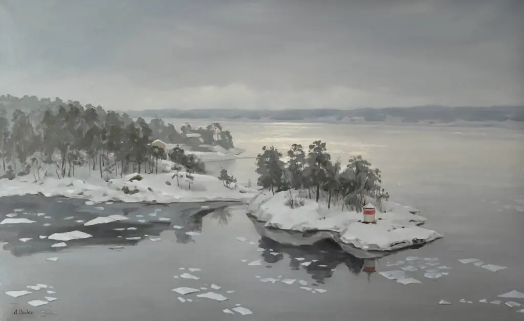 Стокгольмский архипелаг, пейзаж маслом.